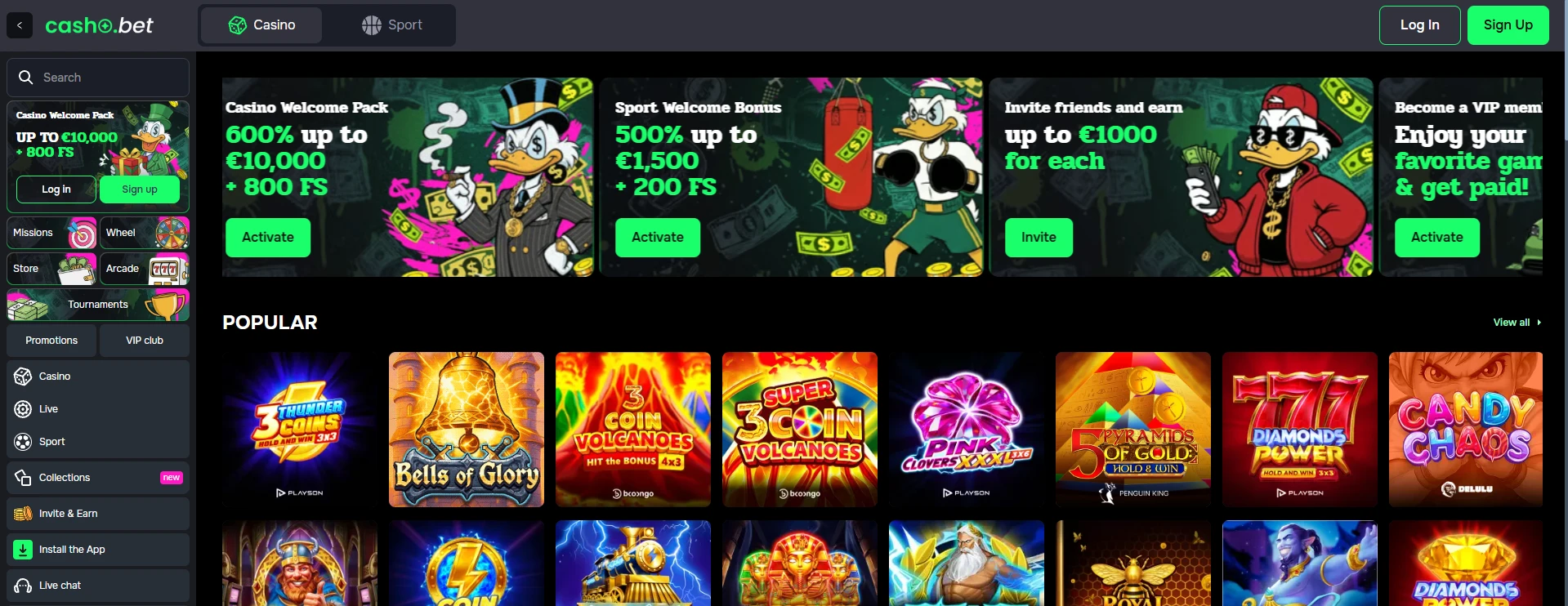Casho Bet Casino Banner